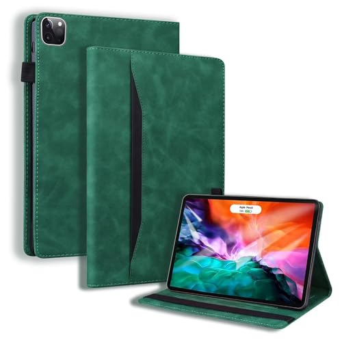 Beajew Hülle für iPad Air 5 (2022)/Air 4 (2020), mit Stifthalter, Unterstützt Touch-ID,PU Leder Folio Case Stoßfest mit Tasche und Auto Wake/Sleep Funktion, Multi-Winkel Ständer-Grün von Beajew