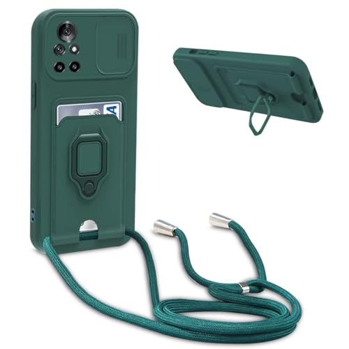 Beajew kompatibel mit Samsung Galaxy A13 4G Schiebe Kameraschutz Silikon Handykette Hülle, Drehbarer Ständer mit Kartenfach Necklace Hülle, Verstellbarer Halskette Handyhülle, Grün Beajew kompatibel mit Samsung Galaxy A13 4G Schiebe Kameraschutz Silikon Handykette Hülle, Drehbarer Ständer mit Kartenfach Necklace Hülle, Verstellbarer Halskette Handyhülle, Grün von Beajew