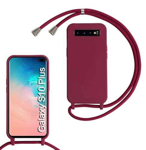 Beajew Silikon Handyhülle für Samsung Galaxy S10 Plus Hülle mit Band, Silikon Necklace Handyhülle mit Abnehmbar Kordel zum Umhängen Stossfest Bumper Handy Schutzhülle, Rot Beajew Silikon Handyhülle für Samsung Galaxy S10 Plus Hülle mit Band, Silikon Necklace Handyhülle mit Abnehmbar Kordel zum Umhängen Stossfest Bumper Handy Schutzhülle, Rot von Beajew