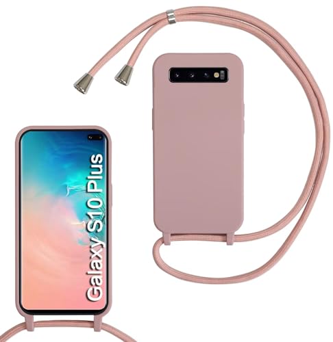 Beajew Silikon Handyhülle für Samsung Galaxy S10 Plus Hülle mit Band, Silikon Necklace Handyhülle mit Abnehmbar Kordel zum Umhängen Stossfest Bumper Handy Schutzhülle, Sand Pink Beajew Silikon Handyhülle für Samsung Galaxy S10 Plus Hülle mit Band, Silikon Necklace Handyhülle mit Abnehmbar Kordel zum Umhängen Stossfest Bumper Handy Schutzhülle, Sand Pink von Beajew