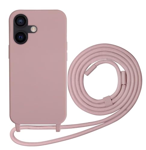 Beajew Silikon Handyhülle für iPhone 16 Plus Hülle mit Band, Silikon Necklace Handyhülle mit Abnehmbar Kordel zum Umhängen Stossfest Bumper Handy Schutzhülle, Sand Pink Beajew Silikon Handyhülle für iPhone 16 Plus Hülle mit Band, Silikon Necklace Handyhülle mit Abnehmbar Kordel zum Umhängen Stossfest Bumper Handy Schutzhülle, Sand Pink von Beajew