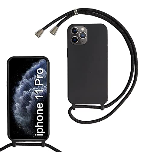 Beajew Silikon Handyhülle für iPhone 11 Pro Hülle mit Band, Silikon Necklace Handyhülle mit Abnehmbar Kordel zum Umhängen Stossfest Bumper Handy Schutzhülle, Schwarz Beajew Silikon Handyhülle für iPhone 11 Pro Hülle mit Band, Silikon Necklace Handyhülle mit Abnehmbar Kordel zum Umhängen Stossfest Bumper Handy Schutzhülle, Schwarz von Beajew