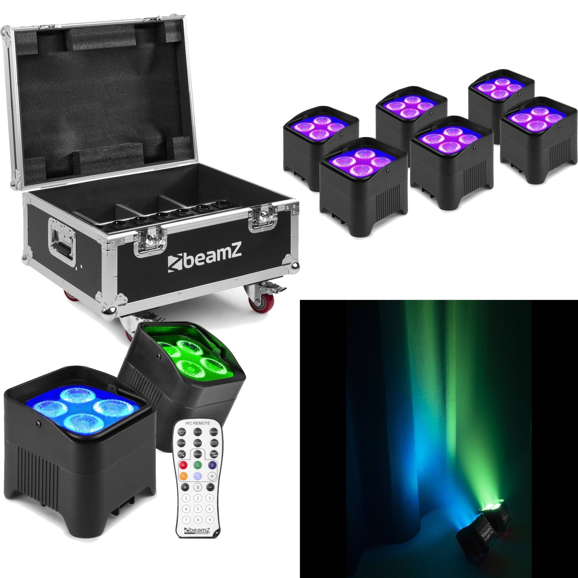 BeamZ BBP94 Battery Uplight Set with FCC9 Flight Case BeamZ BBP94 Battery Uplight Set with FCC9 Flight Case von BeamZ