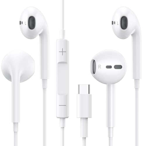 2 Pack USB C Kopfhörer Kopfhörer mit Kabel USB C In Ear Kopfhörer Kopfhörer mit Mikrofon Ohrhörer Typ C Kompatibel mit iPhone 15/15 Plus/15 Pro/15 Pro Max/16/iPad Pro/Air/Mini/Galaxy S24 S23 S22 S21 von Beamingnet