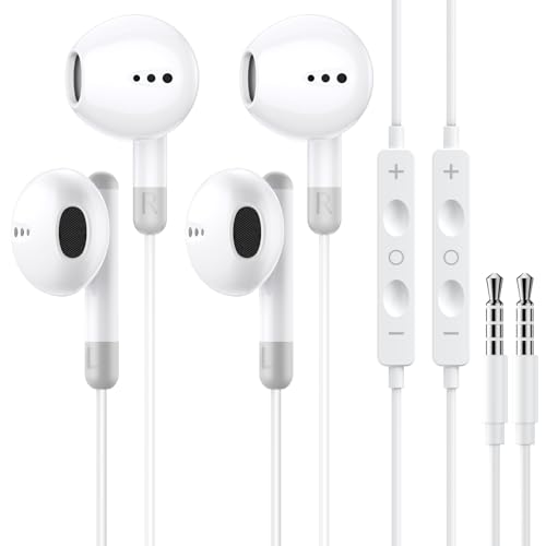 2 Pack für 3.5mm In-Ear Kopfhörer mit Kabel in Ear kopfhörer 3.5mm Klinke Anschlussom Kabel Ohrhörer mit Mikrofon und Lautstärkeregler für Phone Samsung Android Smartphone Laptop MP3 Players - Weiß 2 Pack für 3.5mm In-Ear Kopfhörer mit Kabel in Ear kopfhörer 3.5mm Klinke Anschlussom Kabel Ohrhörer mit Mikrofon und Lautstärkeregler für Phone Samsung Android Smartphone Laptop MP3 Players - Weiß von Beamingnet