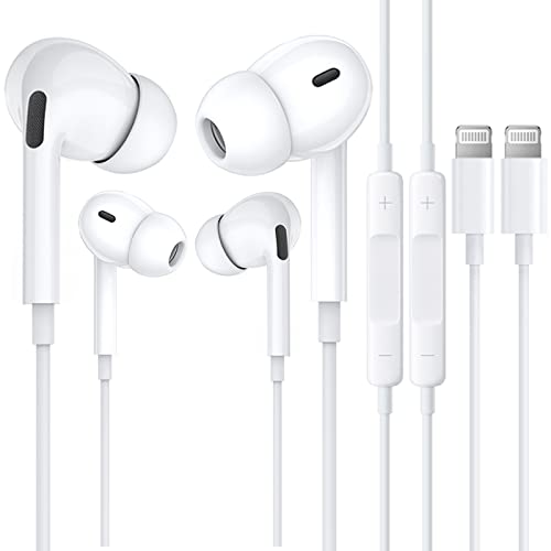 2 Pack iPhone Kopfhörer mit Kabel [Apple MFi-Zertifiziert] In-Ear Kopfhörer HiFi Sound Ohrhörer Isolating Lightning Anschluss Kopfhörer mit Mikrofon für iPhone 14/13/12/11/XR/8 Unterstützt alle iOS von Beamingnet