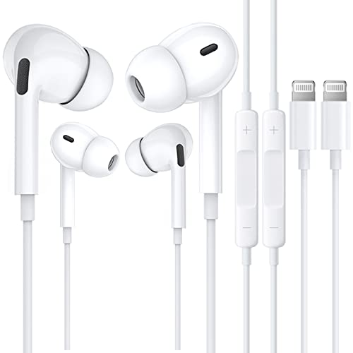 2 Pack iPhone Kopfhörer mit Kabel [MFi-Zertifiziert] In-Ear Kopfhörer HiFi Sound Ohrhörer Isolating Lightning Anschluss Kopfhörer mit Mikrofon für iPhone 14/13/12/11/XR/XS Max/8 Unterstützt alle iOS von Beamingnet