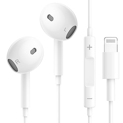 Kopfhörer für iPhone, [MFi Certified] In Ear Kopfhörer Kabel mit Mikrofon und Lautstärkeregler, HiFi Stereo Ohrhörer mit Kabel Kompatibel mit iPhone 14/13/12/11/SE/X/8/7 Unterstützt Alle iOS Systeme von Beamingnet