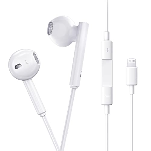 Kopfhörer für iPhone [MFi-Zertifiziert] In-Ear Kabel Kopfhörer mit Mikrofon HiFi Stereo Ohrhörer mit Lightning Anschluss, und Lautstärkeregler Earphonesfür iPhone 14/13/12 Mini/SE/11/X/XS Max/XR/8/7 von Beamingnet
