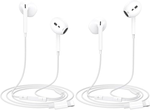 Kopfhörer iPhone 2 Pack, In-Ear Kopfhörer mit Kabel [MFi-Zertifiziert], Kabelkopfhörer HiFi Stereo Ohrhörer mit Mikrofon für iPhone 14/13/12/11 Plus Pro Max/XR/XS/X/SE/8/7/Plus Unterstützt alle iOS von Beamingnet
