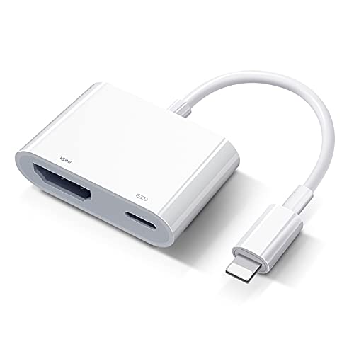 Lightning HDMI Adapter 【Apple MFi-Zertifiziert】 iPhone HDMI Adapter iPad Lightning Digital AV Adapter Video & Audio Sync Bildschirm HDMI Kabel Connector für iPhone 14/13/SE/12/11/XS/XR/X/8/7/iPad von Beamingnet