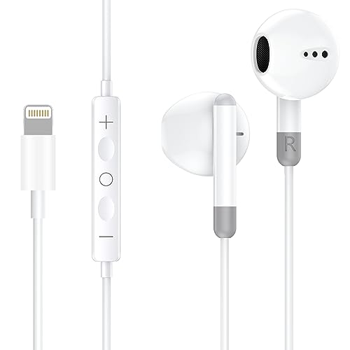Beamingnet iPhone-Kopfhörer mit Kabel [MFi-Zertifiziert] In-Ear Kopfhörer, Hi-Fi Geräuschunterdrückung mit Mikrofon und Lautstärkeregelung, Kompatibel mit iPhone 14 Pro Max/14/13/12/SE/11/X/XS Max/8/7 von Beamingnet