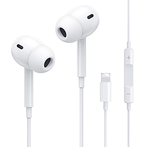 iPhone Kopfhörer mit Kabel [MFi-Zertifiziert] Ohrhörer mit Lightning Anschluss Mikrofon und Lautstärkeregler, Kompatibel mit iPhone 14/13/12/11/Pro/SE/X/XS/XR/8/7 Unterstützt Alle iOS Systeme - Weiß von Beamingnet