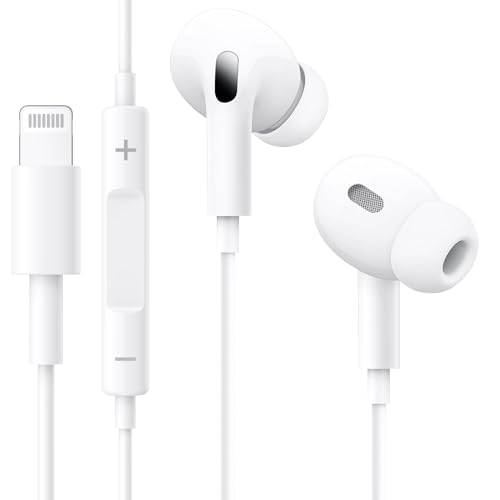 iPhone Kopfhörer mit Lightning Anschluss [MFi-Zertifiziert] In Ear Ohrhörer mit Kabel Mikrofon HiFi Sound Isolating Headphone Kompatibel mit iPhone 14/13/12/SE/11/X/XS Max/XR/8/7 Unterstützt alle iOS von Beamingnet