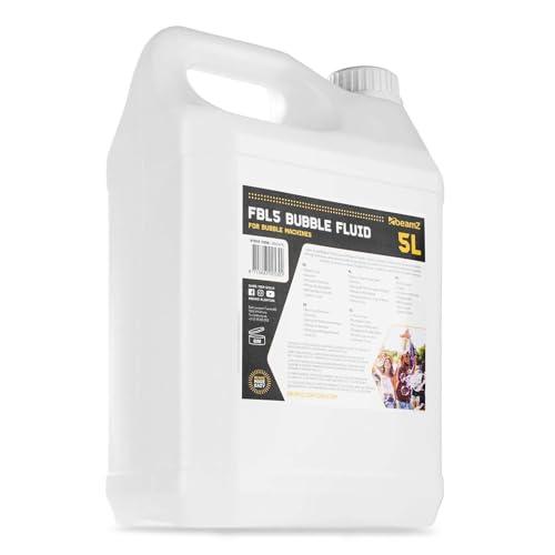 BeamZ 5 Liter Seifenblasenflüssigkeit für Seifenblasenmaschinen, Seifenblasen Flüssigkeit, Bubbles Fluid, Riesenseifenblaßen, Seifenblasenwasser - 5L Nachfüllkanister BeamZ 5 Liter Seifenblasenflüssigkeit für Seifenblasenmaschinen, Seifenblasen Flüssigkeit, Bubbles Fluid, Riesenseifenblaßen, Seifenblasenwasser - 5L Nachfüllkanister von Beamz