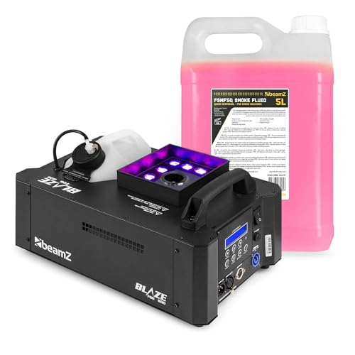 BeamZ BLAZE800 Nebelmaschine mit Nebelfluid CO2 Effekt - horiz./verti. mit 12x 4W RGBA LEDs von Beamz