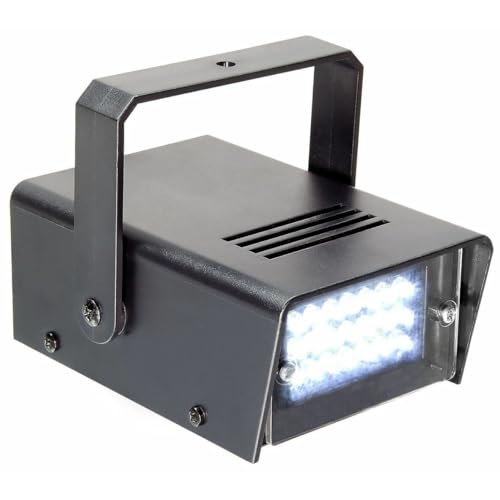 BeamZ BMS24LED - Stroboskop Blitzer, Strobo Disco Licht, Blitzlicht, Flashlight, Strobe Effektlampe, Disco Lichteffekt, weiße Lichtblitze, LED Blitz, Disco Beleuchtung Effekt Lichter von Beamz