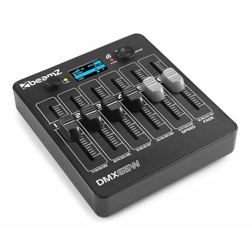 BeamZ DMX65W - Akkubetriebener 30-Kanal Funk DMX Controller - Wireless DMX Konsole - Lichtmischpult drahtlos von Beamz