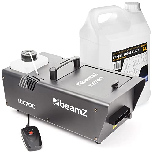 BeamZ ICE700 Bodennebelmaschine, Low Fog Machine, 700 Watt Bodennebler, Rauchmaschine, Boden Nebelmaschine für Hochzeiten, kleine Konzerte und Bühnenveranstaltungen und Feierlichkeiten von Beamz