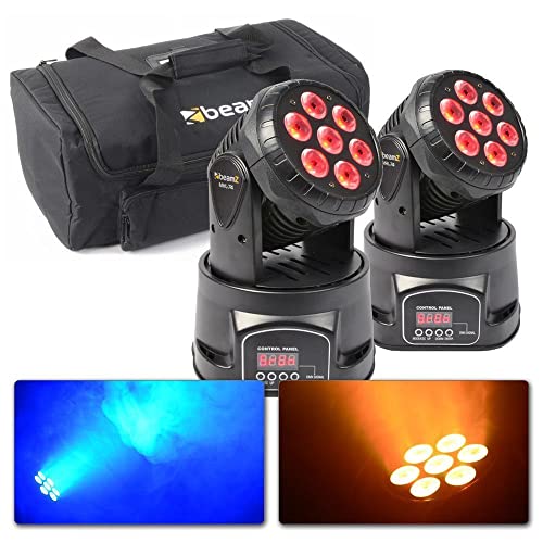 BeamZ MHL74 - Movinghead Set mit Tasche, BeamZ Moving head Set LED 4x9 Watt DMX DJ Licht, Discolicht Partylicht, bewegliche Köpfe Disco Licht, Soundgesteuert, Auto-Modus DJ Lichteffekte schwarz BeamZ MHL74 - Movinghead Set mit Tasche, BeamZ Moving head Set LED 4x9 Watt DMX DJ Licht, Discolicht Partylicht, bewegliche Köpfe Disco Licht, Soundgesteuert, Auto-Modus DJ Lichteffekte schwarz von Beamz