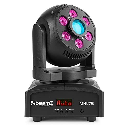 BeamZ MHL75 Hybrid Moving Head, Spot, Wash, Lichteffekt, Discolicht Partylicht, Movinghead, 2-in-1 Lichteffekt, Lighteffect, Spotlight, Washer, DJ, Disco, Club, Bühne, Show - Schwarz von Beamz