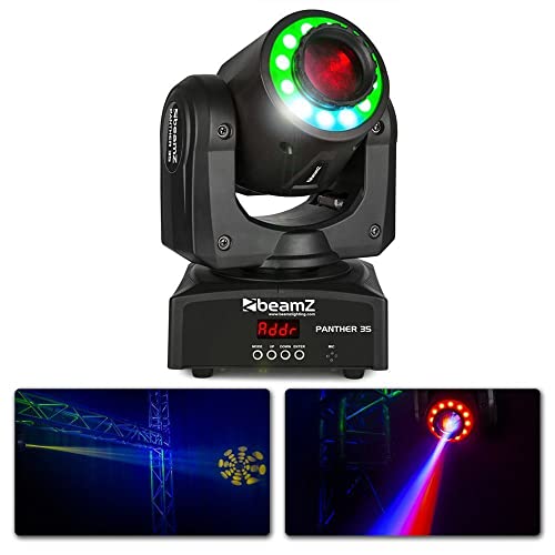 BeamZ Panther 35 - Moving Head LED und 35W LED - Vielseitiger und leistungsstarker DMX Movinghead, 7 Gobo Rad, Lichtshows, Discolicht Partylicht, DMX Licht, DJ Lichtanlage, Bühnenlichteffekt von Beamz