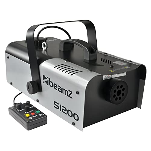 BeamZ S1200 MKII Nebelmaschine 1200 Watt, Fogger, Party Rauchmaschine, Fog Machine mit Intervall, Timer, 2,5 Liter Tank, Disco Partynebel für DJs, Hauspartys, Hochzeiten, Veranstaltungen von Beamz