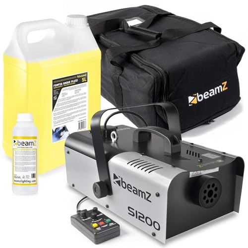 BeamZ S1200 MKII - Nebelmaschine 1200W Set mit Tasche, Party Fog Machine Rauchmaschine mit Flüssigkeit, Intervall, Timer, DMX, 2,5 Liter Tank, Disco Partynebel für DJs, Hauspartys, Hochzeiten BeamZ S1200 MKII - Nebelmaschine 1200W Set mit Tasche, Party Fog Machine Rauchmaschine mit Flüssigkeit, Intervall, Timer, DMX, 2,5 Liter Tank, Disco Partynebel für DJs, Hauspartys, Hochzeiten von Beamz