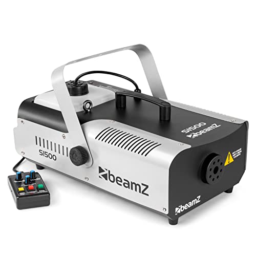 BeamZ S1500 - Nebelmaschine 1500 Watt, Fogger, Party Rauchmaschine, Fog Machine mit Intervall, Timer, und DMX, 2,5 Liter Tank, Disco Partynebel für DJs, Hauspartys, Hochzeiten, Veranstaltungen von Beamz