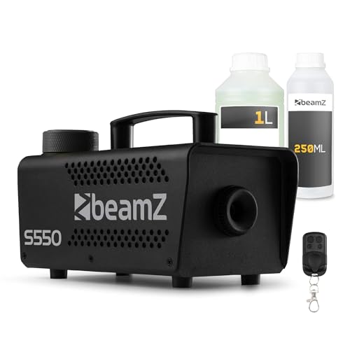 BeamZ S550 Nebelmaschine Mini mit Fernbedienung, inkl. 1 Liter Nebelfluid & Reinigungsflüssigkeit, 550 Watt Mini Rauchmaschine, Nebelmaschine Halloween, Fog Machine, Fogger, Smoke Machine für Partys BeamZ S550 Nebelmaschine Mini mit Fernbedienung, inkl. 1 Liter Nebelfluid & Reinigungsflüssigkeit, 550 Watt Mini Rauchmaschine, Nebelmaschine Halloween, Fog Machine, Fogger, Smoke Machine für Partys von Beamz