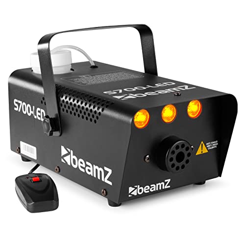 BeamZ S700-LED Nebelmaschine mit LED Flammeneffekt 700 Watt, Fogger, Party Rauchmaschine, Fog Machine, Kabelfernbedienung, Disco Partynebel für DJs, Hauspartys, Hochzeiten, Veranstaltungen von Beamz