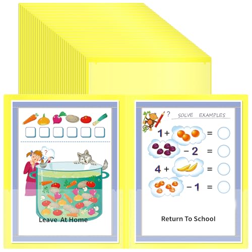 Kommunikationsmappe für Eltern und Lehrer, mit transparenter Vordertasche, 2 Taschen, für Zuhause, Schule, Hausaufgabenordner für Studenten, Klassenzimmer, 36 Stück, Gelb Kommunikationsmappe für Eltern und Lehrer, mit transparenter Vordertasche, 2 Taschen, für Zuhause, Schule, Hausaufgabenordner für Studenten, Klassenzimmer, 36 Stück, Gelb von BeapTcely