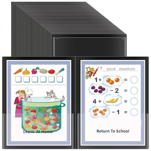 Kommunikationsmappe für Eltern und Lehrer, mit transparenter Vordertasche, 2 Taschen, für Zuhause, Schule, Hausaufgabenordner für Studenten, Klassenzimmer, 36 Stück, Schwarz Kommunikationsmappe für Eltern und Lehrer, mit transparenter Vordertasche, 2 Taschen, für Zuhause, Schule, Hausaufgabenordner für Studenten, Klassenzimmer, 36 Stück, Schwarz von BeapTcely