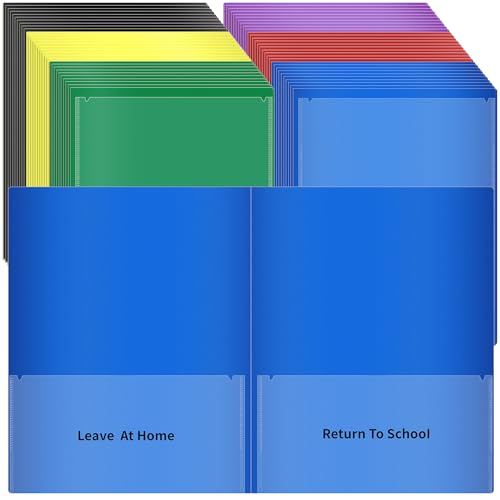 Kommunikationsmappen für Eltern und Lehrer, mit transparenter Vordertasche, 2 Taschen, für Schule, Zuhause, bunte Hausaufgabenordner für Studenten, Klassenzimmer, 60 Stück, mehrfarbig Kommunikationsmappen für Eltern und Lehrer, mit transparenter Vordertasche, 2 Taschen, für Schule, Zuhause, bunte Hausaufgabenordner für Studenten, Klassenzimmer, 60 Stück, mehrfarbig von BeapTcely