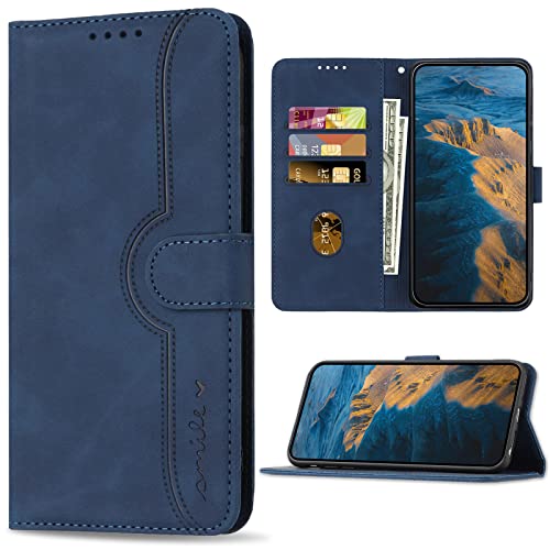 Bear Village Hülle für Galaxy J3 2017, PU Leder Handyhülle Klappbar Handytasche, Schutzhülle mit Kartenfach für Samsung Galaxy J3 2017, Blau von Bear Village