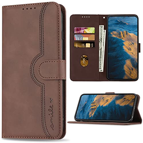 Bear Village Hülle für Galaxy J6 2018, PU Leder Handyhülle Klappbar Handytasche, Schutzhülle mit Kartenfach für Samsung Galaxy J6 2018, Braun von Bear Village