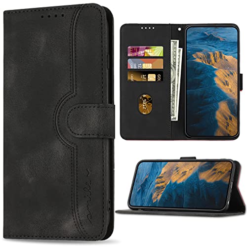 Bear Village Hülle für Huawei Mate 10 Pro, PU Leder Handyhülle Klappbar Handytasche, Schutzhülle mit Kartenfach für Huawei Mate 10 Pro, Schwarz von Bear Village