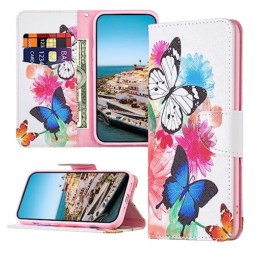 Bear Village Hülle für Samsung Galaxy S20 Plus, PU Leder Stoßfeste Schutzhülle, Klappbar Handyhülle mit Kartenfach für Samsung S20 Plus, Schmetterling von Bear Village