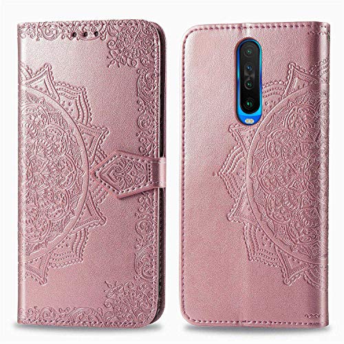 Bear Village Hülle für Xiaomi Poco X2, PU Lederhülle Handyhülle für Xiaomi Poco X2, Brieftasche Kratzfestes Magnet Handytasche mit Kartenfach, Roségold von Bear Village