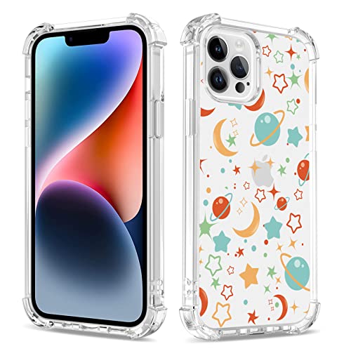 Bear Village Hülle für iPhone 12 / iPhone 12 Pro, Transparent TPU Kratzfest Silikon Handyhülle für Mädchen, Stoßfest Case 360 Grad Schutzhülle für iPhone 12 / iPhone 12 Pro, Blauer Sternenhimmel von Bear Village