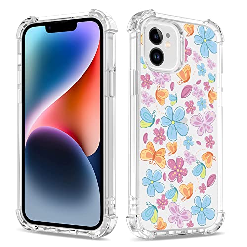 Bear Village Hülle für iPhone 12 Mini, Dünne Weiche TPU Silikon Handyhülle für Mädchen, Stoßfest Kratzfest Schutzhülle für iPhone 12 Mini (5.4 inch), Transparenter Schmetterling-2 von Bear Village