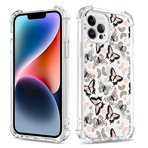 Bear Village Hülle für iPhone 12 Pro Max, Dünne Weiche TPU Silikon Handyhülle für Mädchen, Stoßfest Kratzfest Schutzhülle für iPhone 12 Pro Max (6.7 inch), Transparenter Schmetterling-1 von Bear Village