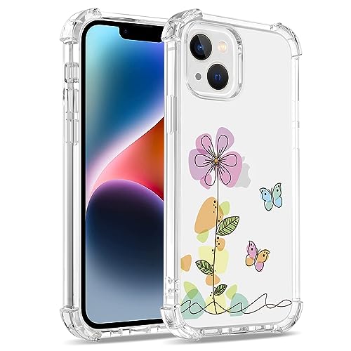 Bear Village Hülle für iPhone 14 Plus, Anti-Gelb Slim Silikon Schutzhülle, Stoßfest Kratzfest Transparent TPU Handyhülle für iPhone 14 Plus (6.7 inch), Muster-29 von Bear Village