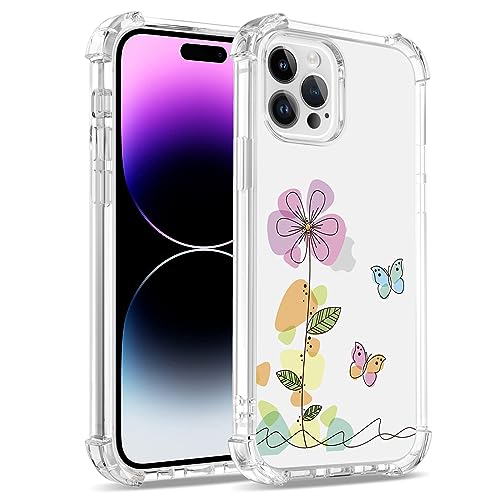 Bear Village Hülle für iPhone 14 Pro Max, Anti-Gelb Slim Silikon Schutzhülle, Stoßfest Kratzfest Transparent TPU Handyhülle für iPhone 14 Pro Max (6.7 inch), Muster-29 von Bear Village