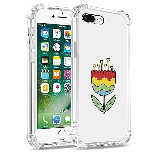 Bear Village Hülle für iPhone 7 Plus/iPhone 8 Plus, Anti-Gelb Stoßfest TPU Silikon Handyhülle, Kratzfest Transparent Schutzhülle für iPhone 7 Plus/iPhone 8 Plus (5.5 inch), Muster-40 von Bear Village