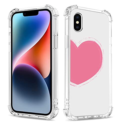 Bear Village Hülle für iPhone X/iPhone XS, Dünne Weiche TPU Silikon Handyhülle für Mädchen, Stoßfest Kratzfest Schutzhülle für iPhone X/iPhone XS (5.8 inch), Transparentes Liebesherz-2 von Bear Village