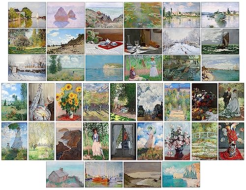 Bear and Bee 40 Kunstdruck-Postkarten in verschiedenen Stilen von verschiedenen berühmten Künstlern (Claude Monet) von Bear and Bee