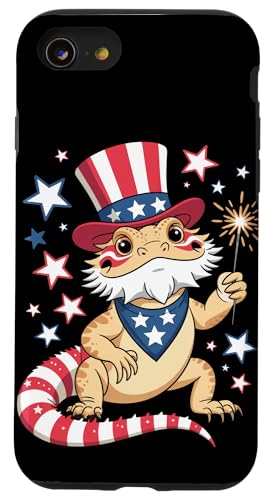 4. Juli Pogona Reptil Herpetologie Bartagame Hülle für iPhone SE (2020) / 7 / 8 von Bearded Dragon Pet Reptile Care