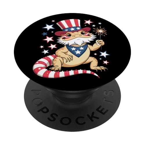 4. Juli Pogona Reptil Herpetologie Bartagame PopSockets Klebender PopGrip 4. Juli Pogona Reptil Herpetologie Bartagame PopSockets Klebender PopGrip von Bearded Dragon Pet Reptile Care