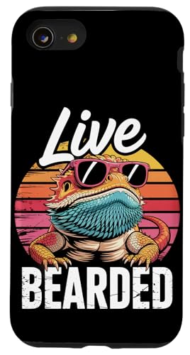Live Bearded Pogona Reptil mit Sonnenbrille Bartdrache Hülle für iPhone SE (2020) / 7 / 8 von Bearded Dragon Pet Reptile Care